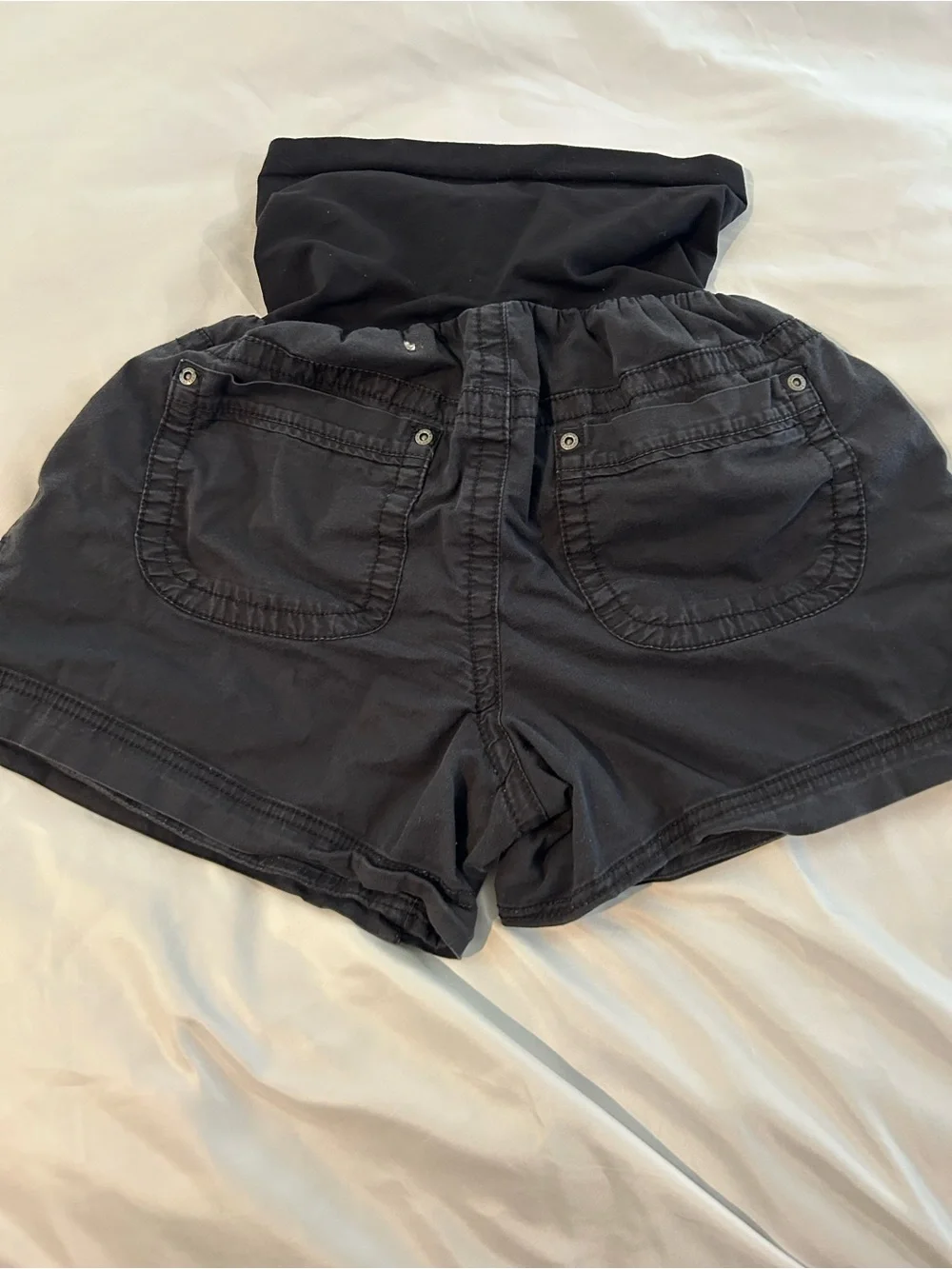 Motherhood Maternity Black Roll Panel Shorts Womens Medium Casual